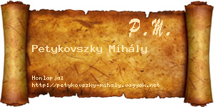 Petykovszky Mihály névjegykártya